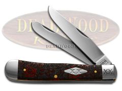 Case xx Knives Roses Trapper 1/500 Dark Red Bone Stainless Pocket Knife 23118R