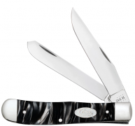Case xx Trapper Black Pearl Kirinite White Sparxx 23670 Stainless Pocket Knife