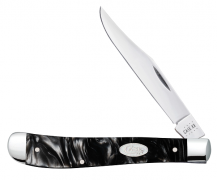 Case xx Slimline Trapper Black Pearl Kirinite White Sparxx 23677 Stainless Knife