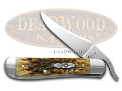 Case xx Knives Russlock Jigged Amber Bone Handle Stainless Pocket Knife 00260