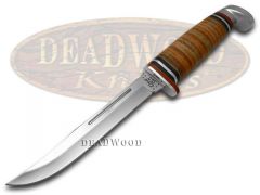 Case xx Slim Fixed Blade Hunter Knife Polished Leather Handle Stainless 00381