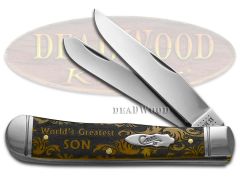 Case xx Trapper Knife World's Greatest Son Antique Bone Stainless Pocket Knives