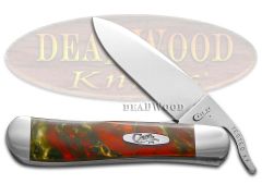 Case xx Russlock Knife Fire Mist Green Corelon Stainless Pocket Knives 6084FMG