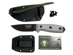 ESEE 3P-B Fixed Blade Knife Black 1095 Carbon Steel Gray G10 w/ Black Sheath
