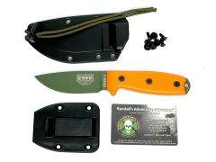 ESEE 3PM-OD Fixed Blade Knife OD Green 1095 Carbon Steel & Orange G10