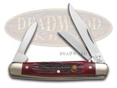Hen & Rooster Small Stockman Knife Red Pick Bone Stainless Pocket 303-RPB