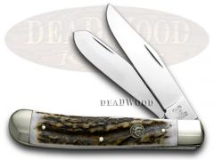 Hen & Rooster Trapper Knife Genuine Deer Stag Stainless Pocket Knives 312-DS