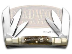 Hen and Rooster Knives Congress 6-Blade Deer Stag Stainless Pocket Knife 345-DS