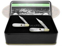 Hen & Rooster Mother Daughter Barlow Knife Set Genuine Mother of Pearl 1/500