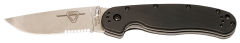 Ontario Knives RAT 1 Liner Lock 8849 Knife Serrated AUS-8 Steel & Black Nylon 6