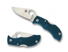 Spyderco Knives Manbug Lockback Blue FRN K390 Microclean Carbon Steel MFPK390