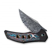 WE Knife Magnetron 18058-DS1 Damasteel Black Titanium Fat Carbon Pocket Knives