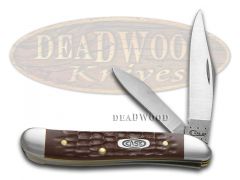 Case xx Knives Peanut Jigged Brown Delrin Handle Stainless Pocket Knife 00046
