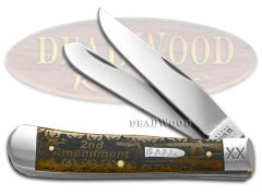 Case xx Trapper Knife Antique Bone 2nd Amendment 1/500 Tru-Sharp Stainless