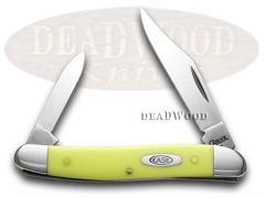 Case xx Knives Pen Yellow Delrin Handle CS Carbon Steel Pocket Knife 00109