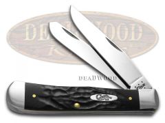 Case xx Knives Trapper Rough Black Delrin Stainless Pocket Knife 18221