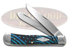 Case xx Knives Trapper U.S. Flag Caribbean Blue 1/500 Stainless Pocket Knife