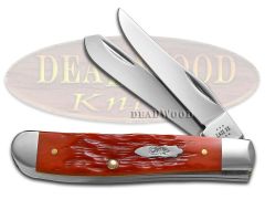 Case xx Knives Mini Trapper Dark Red Bone 31929 Carbon Steel Pocket Knife