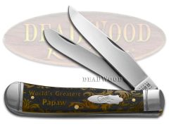 Case xx Trapper Knife World's Greatest Papaw Antique Bone 1/500 Pocket Knives