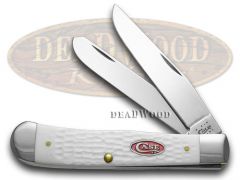Case xx Knives Sparxx Trapper Jigged White Delrin Stainless Pocket Knife 60182