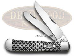Case xx Trapper Knife Basketweave White Pearl Corelon 1/600 Stainless Pocket