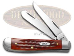 Case xx Mini Trapper Knife Pocket Worn Jigged Old Red Bone Stainless 00784