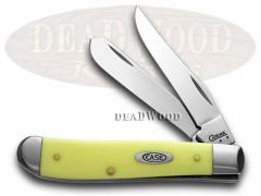 Case xx Knives Mini Trapper Smooth Yellow Delrin Stainless Pocket Knife 80029
