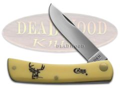 Case xx Sodbuster Jr Deer Scene Etched Yellow Synthetic 1/600 Stainless Knife