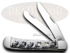 Case xx Knives Elk White Pearl Trapper 1/600 Pocket Knife 6073WP 6073HP-E