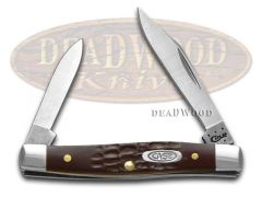 Case xx Knives Pen Jigged Brown Delrin Handle Stainless Pocket Knife 00083