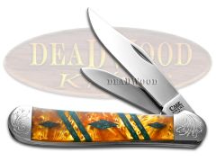 Case xx Copperhead Diamond Antique Gold Green Corelon 1/500 Pocket Knife