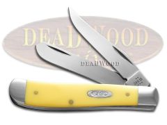 Case xx Knives Mini Trapper Smooth Yellow Delrin Stainless Pocket Knife 80029