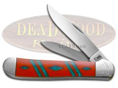 Case xx Copperhead Diamond Red Blue Luster Corelon 1/500 Stainless Pocket Knife