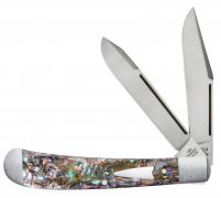 Case xx Tony Bose HT Trapper Knife Genuine Smooth Abalone 154-CM Stainless 10772