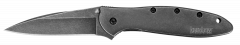 Kershaw Knives Leek Liner Lock Blackwash Stainless Steel Sandvik 14C28N 1660BLKW