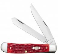 Case xx Knives Trapper Jigged Dark Red Bone CS Steel 31957 Pocket Knife Clip