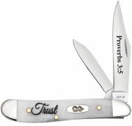 Case xx Knives Peanut Proverbs 3:5 Trust Natural Bone Stainless 60867