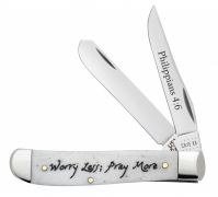 Case xx Knives Mini Trapper Worry Less, Pray More Natural Bone 60869