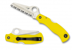 Spyderco Knives Saver Salt Series Lockback Yellow FRN H2 Stainless C118SYL