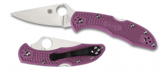 Spyderco Knives Delica 4 Lockback VG-10 Stainless C11FPPR Purple Pocket Knife