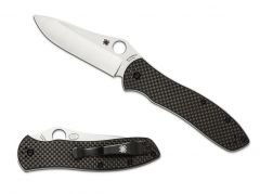Spyderco Knives Bradley Folder 2 Liner Lock Black Carbon Fiber M4 Steel C134CFP2