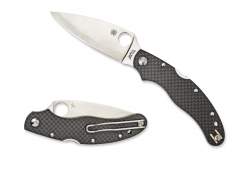 Spyderco Knives Caly 3.5 Lockback Black Carbon Fiber ZDP-189 Steel C144CFPE