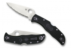 Spyderco Knives Endela Lockback Black FRN Serrated VG-10 Stainless C243SBK
