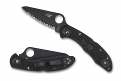 Spyderco Knives Salt 2 Lockback Black FRN Serrated H2 Stainless C88SBBK2