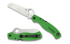 Spyderco Knives Atlantic Salt Lockback Green PlainEdge LC200N Stainless C89FPGR