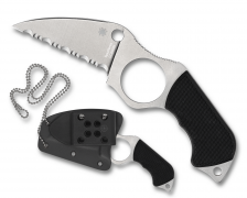 Spyderco Knives Swick 5 Fixed Blade Knife FB14S5 Serrated LC200N Steel Black G10