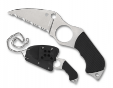 Spyderco Knives Swick FB14S6 Fixed Blade Knife Serrated LC200N Steel Black G10