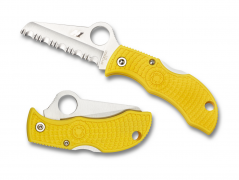 Spyderco Knives Manbug Salt Marine Yellow FRN H2 Stainless MYLS Pocket Knife