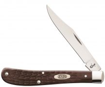Case xx Knives Slimline Trapper Jigged Brown Delrin Stainless Pocket Knife 00135