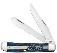 Case xx Knives Ford Trapper Logo Embossed Blue Bone Stainless Pocket Knife 14323